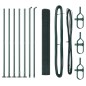 vidaXL Recinzione in rete saldata con 7 post flangiati Verde 1,2x10 m Acciaio
