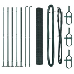 vidaXL Recinzione in rete saldata con 7 pali flangiati Verde 1.2x10 m Acciaio