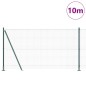 vidaXL Recinzione in Rete Saldato con 7 Pali Flangiati Verde 1.2x10 m Acciaio