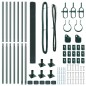 vidaXL Set di Pali Verde Set di 2 Verde Acciaio Zincato 10 x 1,5 m