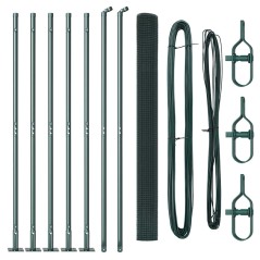 vidaXL Recinzione in Rete Saldata con 7 Pali Flangiati Verde 1,6x10 m Acciaio