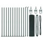 vidaXL Set di Pali di Recinzione Set di 2 Verde Metallo 25 x 0.5 m