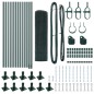 vidaXL Set di Pali di Recinzione Set di 2 Verde Metallo 25 x 0.5 m