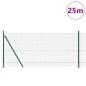 vidaXL Set di Pali per Recinzione Set di 2 Verde Acciaio, PVC 25 x 1 m
