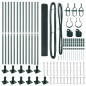 vidaXL Set di Pali per Recinzione Set di 2 Verde Acciaio, PVC 25 x 1 m