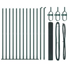 vidaXL Recinzione in Filo Saldato con 13 Pali Flangiati Verde 1x25 m Acciaio