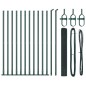 vidaXL Recinzione in Rete Saldata con 13 Pali Flangiati Verde 1x25 m Acciaio