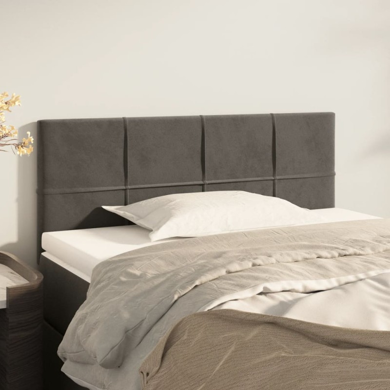 vidaXL Testiera Grigio Scuro 100x5x78/88 cm in Velluto vidaXL Testiera Grigio Scuro 100x5x78/88 cm in Velluto