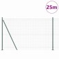 vidaXL Recinzione in Rete Saldata con 13 Posti Flangiati Verde 1,4x25 m Acciaio