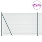 vidaXL Recinzione in Filo Saldato con 13 Posti Flangiati Verdi 1.5x25 m Acciaio vidaXL Recinzione in Filo Saldato con 13 Posti Flangiati Verdi 1.5x25 m Acciaio