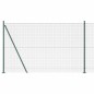 vidaXL Recinzione in rete saldata con 13 pali flangiati Verde 1.5x25 m Acciaio