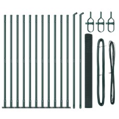 vidaXL Recinzione in Rete Saldata con 13 Pali Flangiati Verde 1.6x25 m Acciaio