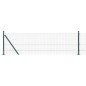 vidaXL Recinzione in Filo Saldato con 13 Pali Flangiati Verde 0.4x50 m Acciaio
