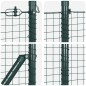 vidaXL Recinzione in rete saldata con 13 pali flangiati Verde 0.4x50 m Acciaio