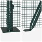 vidaXL Recinto in Rete Saldato con 13 Pali Flangiati Verde 0.6x50 m Acciaio