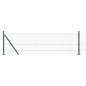 vidaXL Recinzione in Filo Saldato con 13 Pali Flangiati Verde 0.6x50 m Acciaio