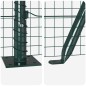 vidaXL Recinzione in Filo Saldato con 13 Pali Flangiati Verde 0.6x50 m Acciaio