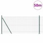 vidaXL Recinzione in Filo Saldato con 13 Poste Flangiate Verde 0,8x50 m Acciaio
