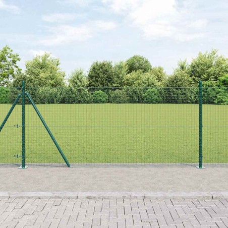 vidaXL Recinzione in Rete Saldata con 13 Posti Flangiati Verde 1x50 m Acciaio