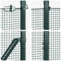 vidaXL Recinzione in filo saldato con 13 pali flangiati Verde 1,2x50 m Acciaio