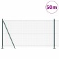 vidaXL Recinzione in Rete Saldato con 13 Pali Flangiati Verde 1.2x50 m Acciaio