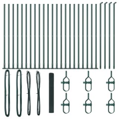 vidaXL Recinto a Filo Saldato con 13 Pali Flangiati Verde 1.2x50 m Acciaio