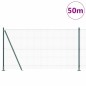 vidaXL Recinto a Filo Saldato con 13 Pali Flangiati Verde 1.2x50 m Acciaio vidaXL Recinto a Filo Saldato con 13 Pali Flangiati Verde 1.2x50 m Acciaio