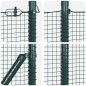 vidaXL Recinzione in Filo Saldato con 13 Pali Flangiati Verde 0,4x100 m Acciaio