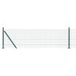 vidaXL Recinzione in Filo Saldato con 13 Pali Flangiati Verde 0.6x100 m Acciaio