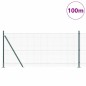 vidaXL Recinzione in Filo Saldato con 13 Pali Flangiati Verde 0.8x100 m Acciaio