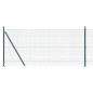 vidaXL Recinzione in Rete Saldature con 13 Pali Flangiati Verde 1x100 m Acciaio