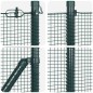 vidaXL Recinzione in Rete Saldature con 13 Pali Flangiati Verde 1x100 m Acciaio