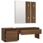 Set di Mobili da Corridoio Rovere Marrone in Legno Multistrato Set di Mobili da Corridoio Rovere Marrone in Legno Multistrato