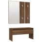 Set di Mobili da Corridoio Rovere Marrone in Legno Multistrato Set di Mobili da Corridoio Rovere Marrone in Legno Multistrato