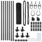 vidaXL Set di Pali per Recinzione Set di 2 Grigio Metallo Medio