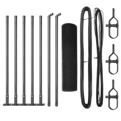 vidaXL Recinzione in Rete Saldato con 7 Poste Flangiate Grigie 0.6x10 m in Acciaio