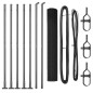 vidaXL Set di Pali da Recinzione Grigi Set di 2 Grigio Metallo, PVC