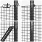 vidaXL Set di Pali da Recinzione Grigi Set di 2 Grigio Metallo, PVC