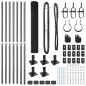 vidaXL Set di pali per recinzione Set di 2 Grigio