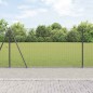 vidaXL Recinzione in Rete Saldato con 7 Posti Flangiati Grigio 1.2x10 m Acciaio vidaXL Recinzione in Rete Saldato con 7 Posti Flangiati Grigio 1.2x10 m Acciaio