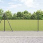 vidaXL Recinzione in Filo Saldato con 7 Pali Flangiati Grigio 1,2x10 m Acciaio