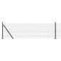 vidaXL Recinzione in rete saldata con 13 Pali Flangiati Grigia 0.4x25 m Acciaio