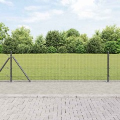 vidaXL Set di Recinzione Set di 2 Grigio Metallico 25 x 0.5 m Durevole