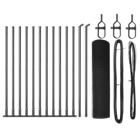 vidaXL Set di Recinzione Set di 2 Grigio Metallico 25 x 0.5 m Durevole