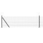 vidaXL Recinzione in Rete Saldata con 13 Pali Flangiati Grigi 0.6x25 m in Acciaio