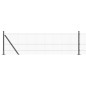 vidaXL Recinto in Rete Saldato con 13 Pali con Flangia Grigio 0.6x25 m Acciaio