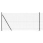 vidaXL Recinzione in Filo Saldato con 13 Poste Flangiate Grigia 0.8x25 m Acciaio