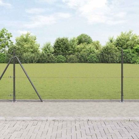 vidaXL Set di Pali per Recinzione Set di 2 Grigio Metallo, Cemento