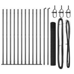 vidaXL Set di pali per recinzione Set di 2 Grigio Metallo e PVC 25 x 1 m