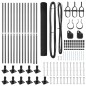 vidaXL Set di pali per recinzione Set di 2 Grigio Metallo e PVC 25 x 1 m